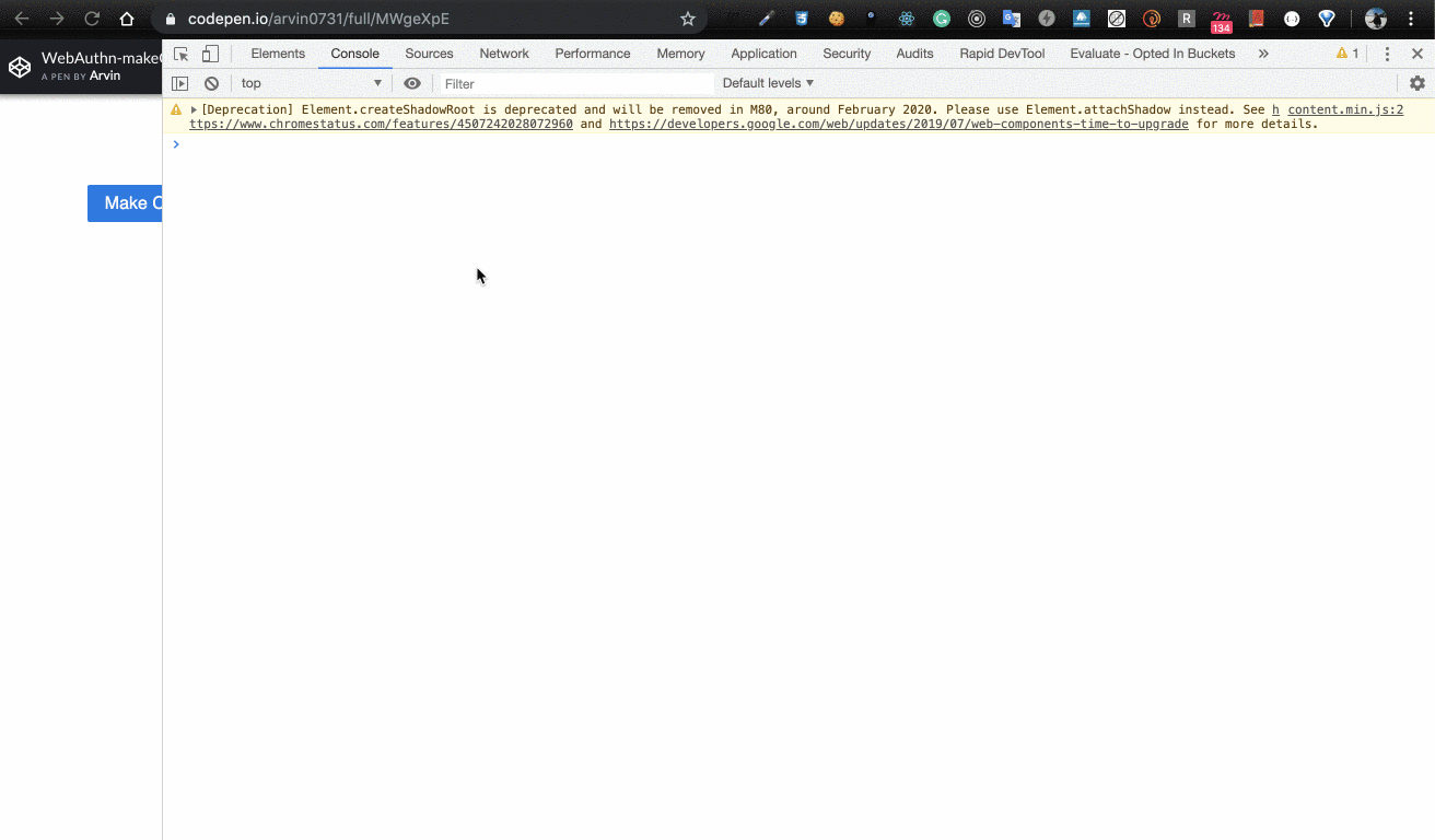 demo - make credentail