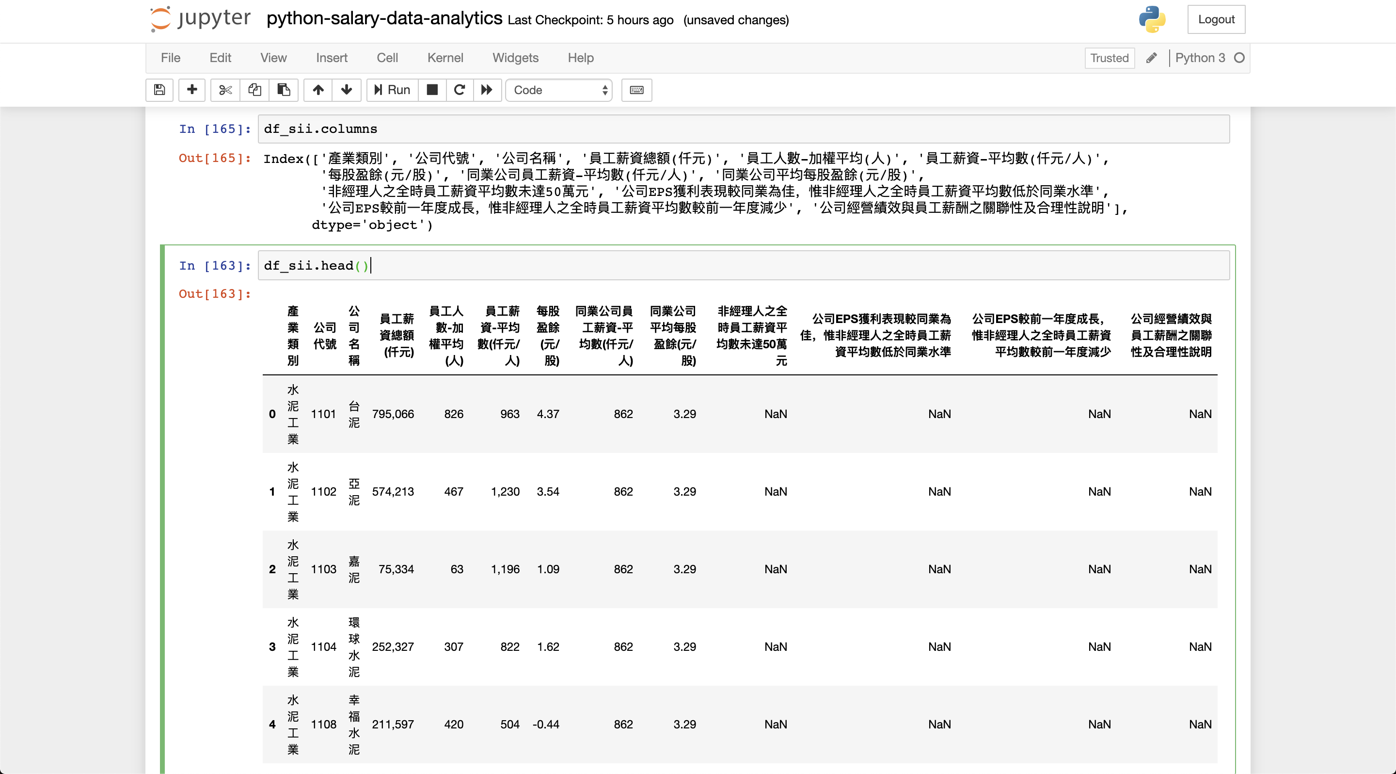 使用 Python 資料分析和視覺化上市櫃公司薪水公開資料